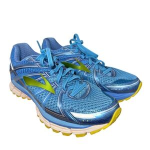 Brooks Adrenaline GTS 17 Women 8.5 Pre-Owned Running Shoes Blue Lime 1202311B464